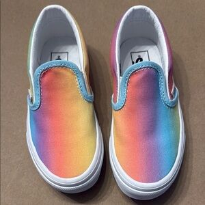 Vibrant multicolor Van slip on sneakers